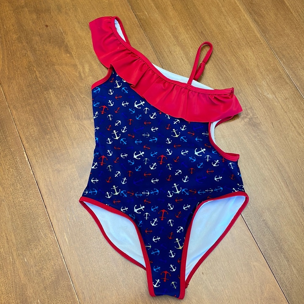 Girls Size 12 Swim Suit with Anchors
